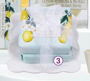 Lemon Verbena & Neroli Ceramic Soap Dish Plus 2 x Soap Bars 90g 3 Piece