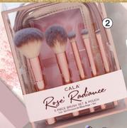 Cala Rose' Radiance Brush Set Plus Pouch 325796-5 Pieces