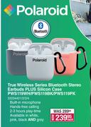 Polaroid True Wireless Series Bluetooth Stereo Earbuds + Silicon Case PWS119WH/PWS119BK/PWS119PK-Ea