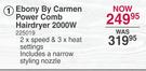 Carmen Ebony By Carmen Power Comb Hairdryer 2000W