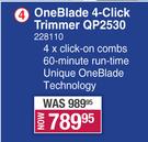 Philips One Blade 4 Click Trimmer QP2530