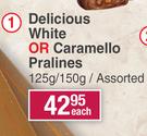 Witor's Delicious White Or Caramello Pralines Assorted-125g/150g Each