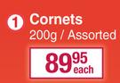 Lindt Lindor Cornets Assorted-200g Each