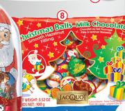 Christmas Balls Milk Chocolate With Hazelnut Filling-100g