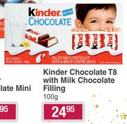 Kinder Chocolate T8 With Milk Chocolate Filling-100g