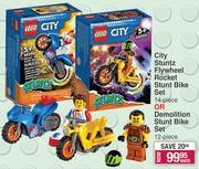 14 Piece City Stuntz Flywheel Rocket Stunt Bike Set Or 12 Piece Demolition Stunt Bike Set-Each