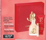 Jimmy Choo I Want Choo Gift Set EDP 100ml Plus Free Body Lotion 100ml Plus Free Purse Spray 7.5ml