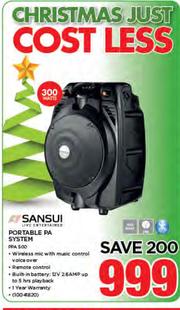 Sansui portable pa sales system