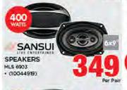 Sansui 6x9" Speakers MLS 6903-Per Pair
