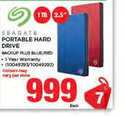 Seagate 2.5" 1TB Portable Hard Drive