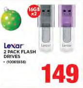 Lexar 2 Pack 16GB Flash Drives