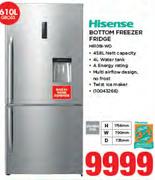 Hisense 610Ltr Bottom Freezer Fridge
