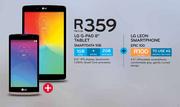 LG G-Pad 8" Tablet-On Smartdata 1GB + LG Leon Smartphone-On Epic 100