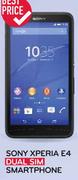 Sony Xperia E4 Dual Sim Smartphone-On Straight Up 100