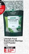 Lifestyle Food Superfoods Moringa Leaf Powder-100g