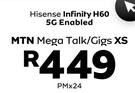 Hisense Infinity H60 5G Enabled Smartphone-On MTN Mega Talk/Gigs XS