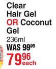 Eco Style Clear Hair Gel Or Coconut Gel-236ml Each