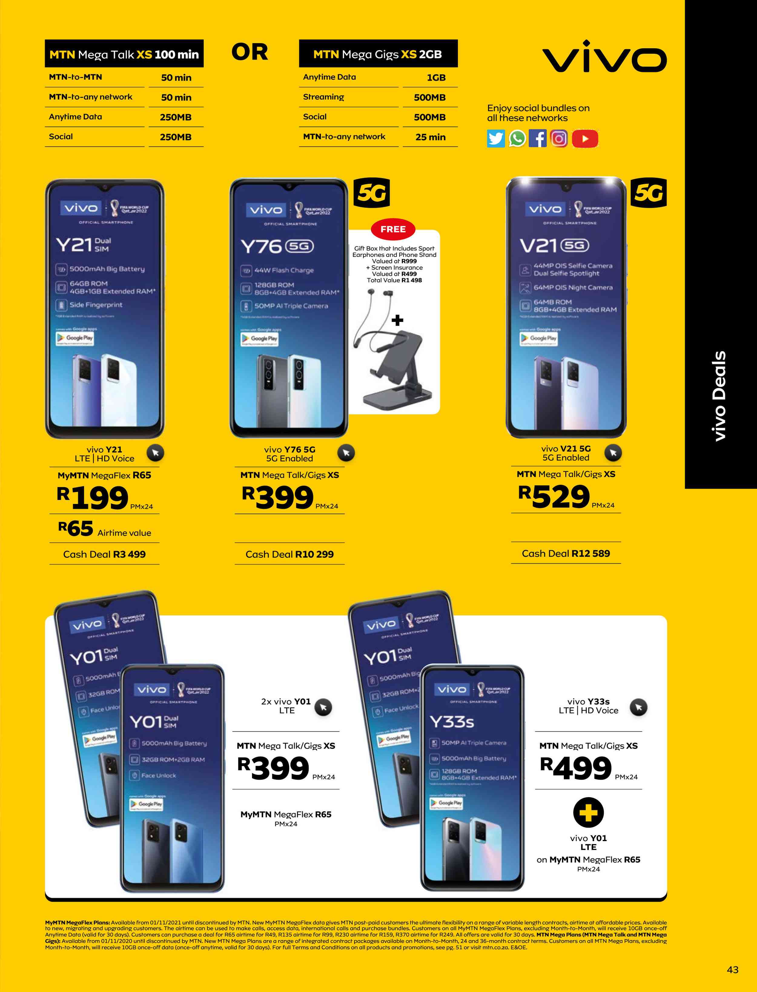 Special Vivo V21 5G Enabled On MTN Mega Talk Gigs XS Www guzzle co za