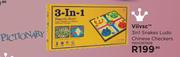 Pictionary Viivsc 3 In 1 Snakes Ludo Chinese Checkers MKK097908