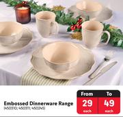 Embossed Dinnerware Range-Each