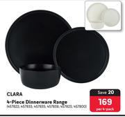Clara 4 Piece Dinnerware Range-Per 4 Pack