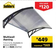 Builders Multiwall Awning 1m X 1.2m