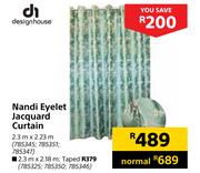 Designhouse Nandi Eyelet Jacquard Curtain 2.3m X 2.23m