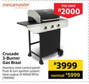Megamaster Crusade 3-Burner Gas Braai