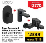 Lusso Roya Concealed Mixer, Basin Mixer & Bath Mixer Bundle