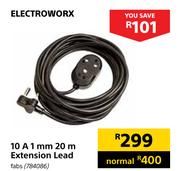 Electroworx 10A 1mm 20m Extension Lead