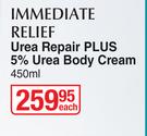 Eucerin Immediate Relief Urea Repair Plus 5% Urea Body Cream-450ml Each