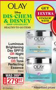 Olay Luminous Brightening Day SPF15 Or Night Cream 50g Or Tone Perfecting Essence 30ml-Each