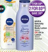 Nivea Naturally Good Body Lotion 350ml Or Oil In Lotion Assorted 400ml-For 2