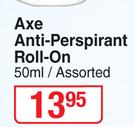 0Axe Anti Perspirant Roll On Assorted-50ml 