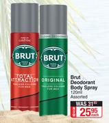 Brut Deodorant Body Spray Assorted-120ml Each