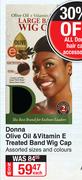 Donna Olive Oil & Vitamin E Treated Band Wig Cap-Each