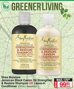 Shea Moisture Jamaican Black Castor Oil Strengthen & Restore Shampoo,Leave In Conditioner-237ml Each