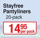 Stayfree Pantyliners-20 Per Pack