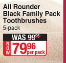 Oral-B All Rounder Black Family Pack Toothbrushes-5 Per Pack