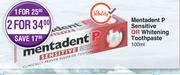 Mentadent P Sensitive Or Whitening Toothpaste-For 1 x 100ml