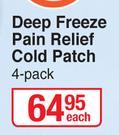 Deep Freeze Pain Relief Cold Patch-4's Pack Each