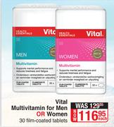 Vital Multivitamin For Men Or Women-30 Film Coated Tablets Each