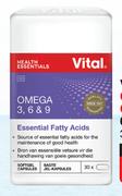 Vital Omega 3 Or Omega 3 & 6 Or Omega 3, 6 & 9-30 Softgel Capsules Each