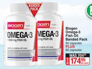 Biogen Omega-3 Fish Oil Banded Pack-90 +90 Capsules Per Pack