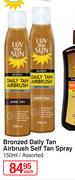 Luv That Sun Bronzed Daily Tan Airbrush Self Tan Spray Assorted-150ml Each