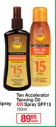 Luv That Sun Tan Accelerator Tanning Oil Or Spray SPF15-150ml Each