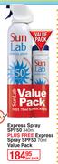 Sun Lab Express Spray SPF50 340ml Plus Free Express Spray SPF50 70ml Value Pack-Per Pack