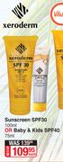 Xeroderm Sunscreen SPF30 100ml Or Baby & Kids SPF40 75ml-Each
