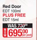 Elizabeth Arden Red Door EDT 100ml Plus Free EDT 15ml-Per Pack
