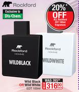 Rockford Wild Black Or Wild White EDT-100ml Each